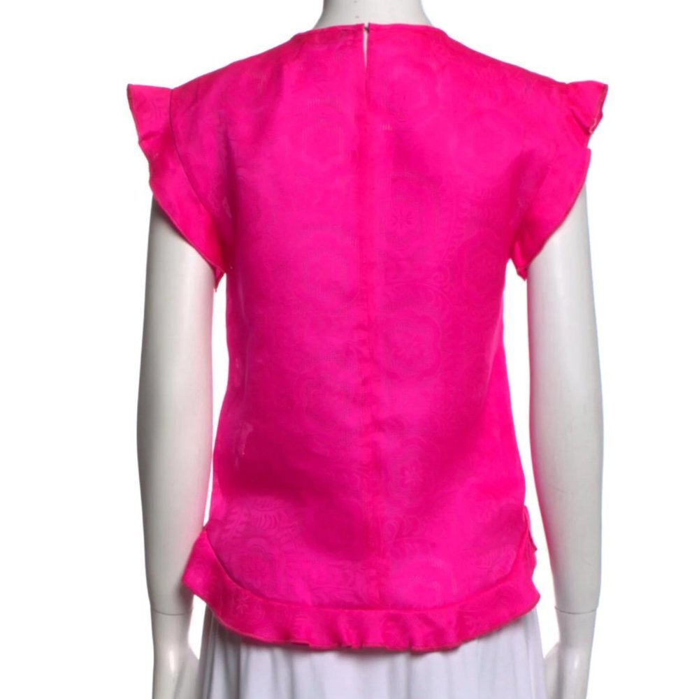 ISABEL MARANT Silk Crew Neck Blouse HOT PINK SILK US4 FR36 NWOT - Picture 2 of 5